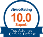 Avvo Rating 10 Badge - Criminal Defense Avvo Rating 10 Badge - Robert P Jarvis